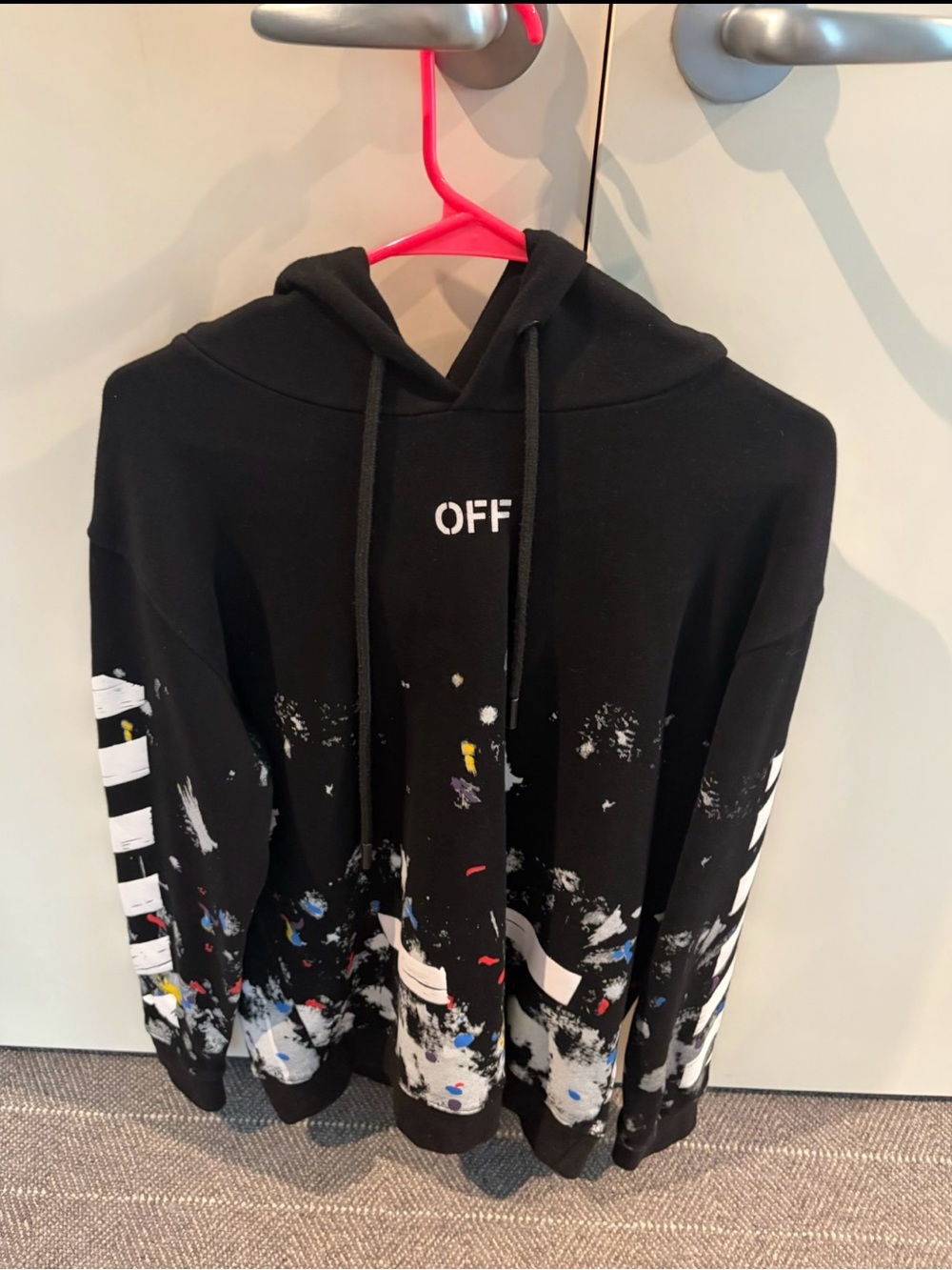 Off-White Black Paint-Splatter Hoodie